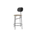 Audo Copenhagen Afteroom Plus Bar & Counter Chair, Upholstered Seat Counter in Black Painted Ash with Sierra 1611, packshot on white