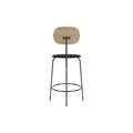 Audo Copenhagen Afteroom Plus Bar & Counter Chair, Upholstered Seat Counter in Natural Oak with Sierra 1001, packshot on white