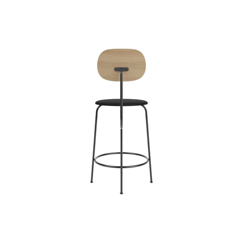 Audo Copenhagen Afteroom Plus Bar & Counter Chair, Upholstered Seat Counter in Natural Oak with Sierra 1001, packshot on white