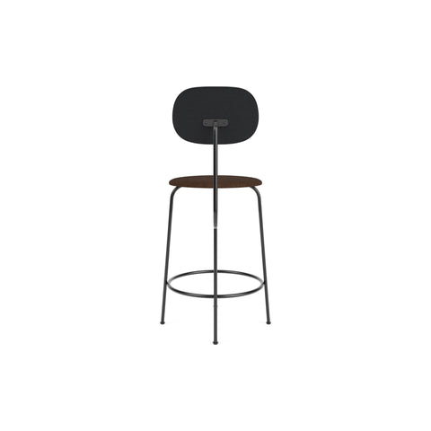 Audo Copenhagen Afteroom Plus Bar & Counter Chair, Upholstered Seat Counter in Black Painted Ash with Audo Bouclé 07, packshot on white