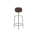 Audo Copenhagen Afteroom Plus Bar & Counter Chair, Upholstered Seat Counter in Dark Stained Oak with Logan Jasmine, packshot on white