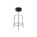 Audo Copenhagen Afteroom Plus Bar & Counter Chair, Upholstered Seat Counter in Black Painted Ash with Logan Jasmine, packshot on white