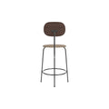 Audo Copenhagen Afteroom Plus Bar & Counter Chair, Upholstered Seat Counter in Dark Stained Oak with Logan Flint, packshot on white