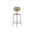 Audo Copenhagen Afteroom Plus Bar & Counter Chair, Upholstered Seat Counter in Natural Oak with Logan Flint, packshot on white