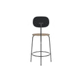 Audo Copenhagen Afteroom Plus Bar & Counter Chair, Upholstered Seat Counter in Black Painted Ash with Logan Flint, packshot on white