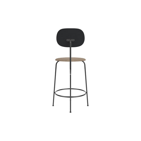 Audo Copenhagen Afteroom Plus Bar & Counter Chair, Upholstered Seat Counter in Black Painted Ash with Logan Flint, packshot on white