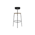 Audo Copenhagen Afteroom Bar & Counter Chair, Upholstered Seat Bar in Black Painted Ash with Sierra 1611, packshot on white