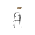 Audo Copenhagen Afteroom Bar & Counter Chair, Upholstered Seat Bar in Natural Oak with Sierra 1001, packshot on white