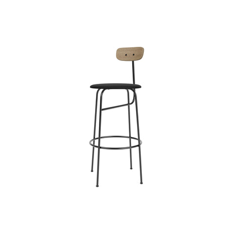 Audo Copenhagen Afteroom Bar & Counter Chair, Upholstered Seat Bar in Natural Oak with Sierra 1001, packshot on white