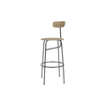 Audo Copenhagen Afteroom Bar & Counter Chair, Upholstered Seat Bar in Natural Oak with Audo Bouclé 02, packshot on white