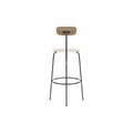 Audo Copenhagen Afteroom Bar & Counter Chair, Upholstered Seat Bar in Natural Oak with Logan Jasmine, packshot on white