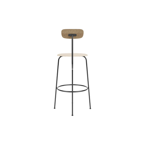 Audo Copenhagen Afteroom Bar & Counter Chair, Upholstered Seat Bar in Natural Oak with Logan Jasmine, packshot on white