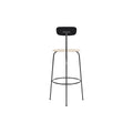 Audo Copenhagen Afteroom Bar & Counter Chair, Upholstered Seat Bar in Black Painted Ash with Logan Jasmine, packshot on white