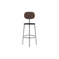 Audo Copenhagen Afteroom Plus Bar & Counter Chair, Upholstered Seat Bar in Dark Stained Oak with Sierra 1001, packshot on white