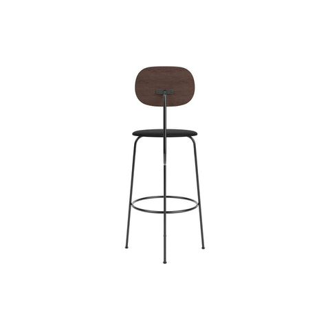 Audo Copenhagen Afteroom Plus Bar & Counter Chair, Upholstered Seat Bar in Dark Stained Oak with Sierra 1001, packshot on white