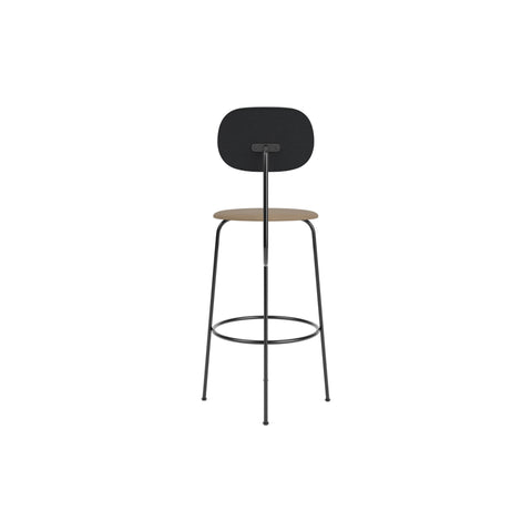 Audo Copenhagen Afteroom Plus Bar & Counter Chair, Upholstered Seat Bar in Black Painted Ash with Sierra 1611, packshot on white