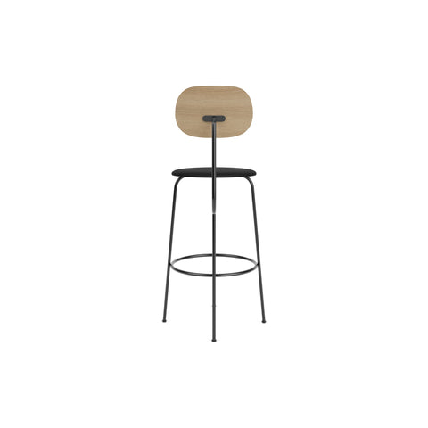 Audo Copenhagen Afteroom Plus Bar & Counter Chair, Upholstered Seat Bar in Natural Oak with Sierra 1001, packshot on white