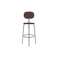 Audo Copenhagen Afteroom Plus Bar & Counter Chair, Upholstered Seat Bar in Dark Stained Oak with Audo Bouclé 07, packshot on white