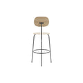 Audo Copenhagen Afteroom Plus Bar & Counter Chair, Upholstered Seat Bar in Natural Oak with Logan Jasmine, packshot on white