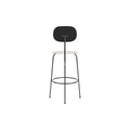 Audo Copenhagen Afteroom Plus Bar & Counter Chair, Upholstered Seat Bar in Black Painted Ash with Logan Jasmine, packshot on white