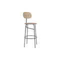 Audo Copenhagen Afteroom Plus Bar & Counter Chair, Upholstered Seat Bar in Natural Oak with Logan Flint, packshot on white