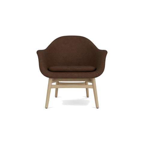 Audo Copenhagen Harbour Lounge Chair in Natural Oak and Audo Bouclé 07, packshot on white