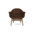 Audo Copenhagen Harbour Lounge Chair in Walnut and Audo Bouclé 07, packshot on white