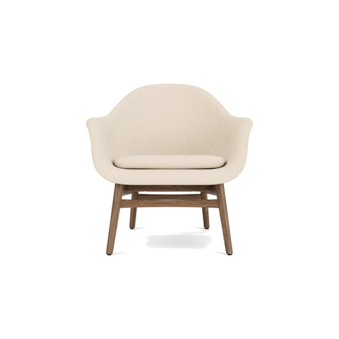 Audo Copenhagen Harbour Lounge Chair in Walnut and Logan Jasmine, packshot on white