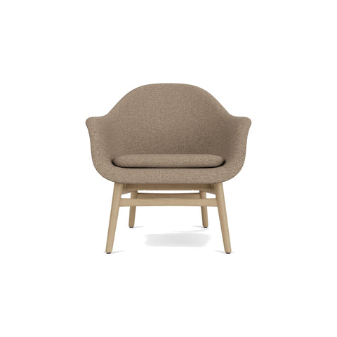 Audo Copenhagen Harbour Lounge Chair in Natural Oak and Logan Flint, packshot on white