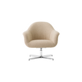 Audo Copenhagen Harbour Lounge Chair, Star Base, Swivel in Polished Aluminum with Baena 15, packshot on white