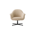 Audo Copenhagen Harbour Lounge Chair, Star Base, Swivel in Black Aluminum with Baena 15, packshot on white