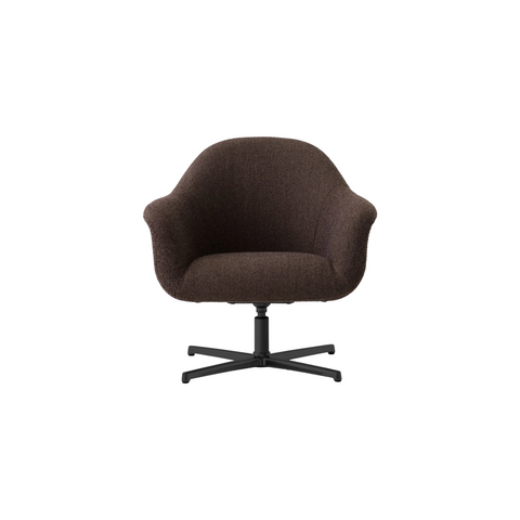 Audo Copenhagen Harbour Lounge Chair, Star Base, Swivel with Return in Black Aluminum with Logan Haze, packshot on white