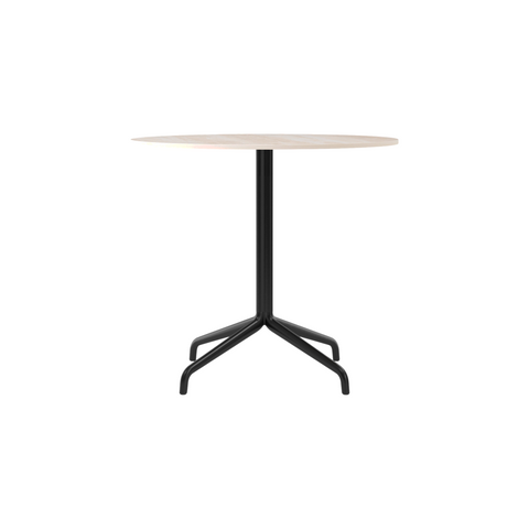Audo Copenhagen Harbour Column Table, Round 32" Star Base in Sand Ceramic, packshot on white
