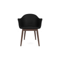 Audo Copenhagen Harbour Arm Chair, Dining Height, Upholstered in Dark Stained Oak with Sierra 1001, packshot on white