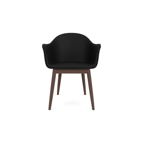 Audo Copenhagen Harbour Arm Chair, Dining Height, Upholstered in Dark Stained Oak with Sierra 1001, packshot on white