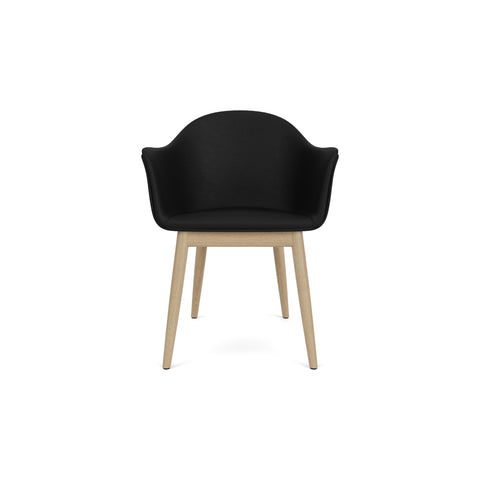 Audo Copenhagen Harbour Arm Chair, Dining Height, Upholstered in Natural Oak with Sierra 1001, packshot on white