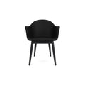 Audo Copenhagen Harbour Arm Chair, Dining Height, Upholstered in Black Painted Oak with Sierra 1001, packshot on white