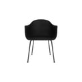 Audo Copenhagen Harbour Arm Chair, Dining Height, Upholstered in Black Steel with Sierra 1001, packshot on white