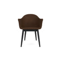 Audo Copenhagen Harbour Arm Chair, Dining Height, Upholstered in Black Painted Oak with Audo Bouclé 07, packshot on white