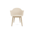 Audo Copenhagen Harbour Arm Chair, Dining Height, Upholstered in Natural Oak with Logan Jasmine, packshot on white