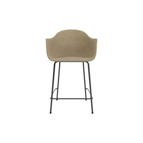 Audo Copenhagen Harbour Arm Chair, Counter & Bar Height, Upholstered Counter in Audo Bouclé 02, packshot on white