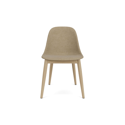 Audo Copenhagen Harbour Side Chair, Dining Height, Upholstered in Natural Oak with Audo Bouclé 02, packshot on white