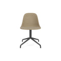 Audo Copenhagen Harbour Side Chair, Dining Height, Upholstered in Black Steel Star Base with Return with Audo Bouclé 02, packshot on white