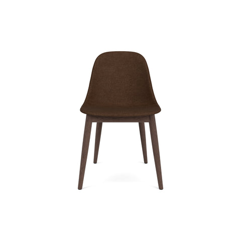 Audo Copenhagen Harbour Side Chair, Dining Height, Upholstered in Dark Stained Oak with Audo Bouclé 07, packshot on white