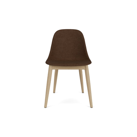 Audo Copenhagen Harbour Side Chair, Dining Height, Upholstered in Natural Oak with Audo Bouclé 07, packshot on white
