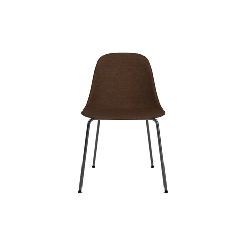 Audo Copenhagen Harbour Side Chair, Dining Height, Upholstered in Black Steel with Audo Bouclé 07, packshot on white