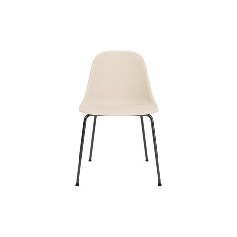 Audo Copenhagen Harbour Side Chair, Dining Height, Upholstered in Black Steel with Logan Jasmine, packshot on white