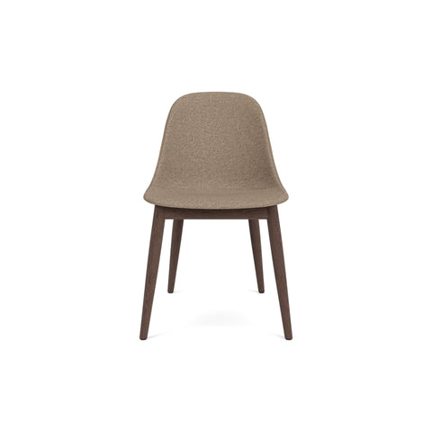 Audo Copenhagen Harbour Side Chair, Dining Height, Upholstered in Dark Stained Oak with Logan Flint, packshot on white