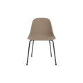 Audo Copenhagen Harbour Side Chair, Dining Height, Upholstered in Black Steel with Logan Flint, packshot on white