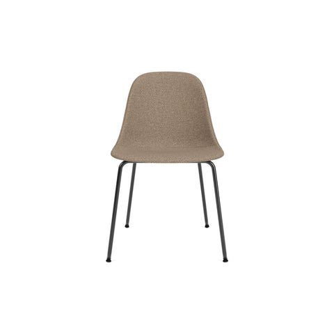 Audo Copenhagen Harbour Side Chair, Dining Height, Upholstered in Black Steel with Logan Flint, packshot on white